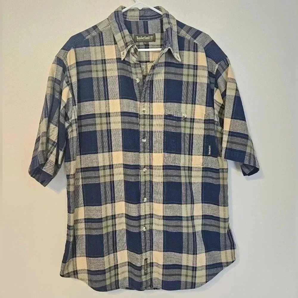 Timberland Short Sleeve Button Down Size Large EUC